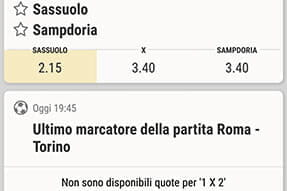 Selezione quote app bwin