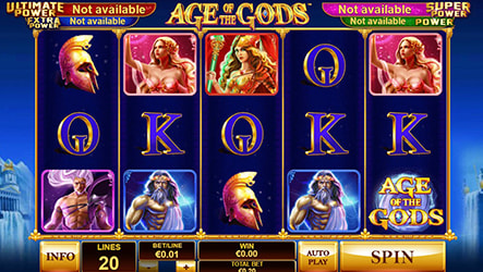 Schermata di gioco della slot Age of the Gods