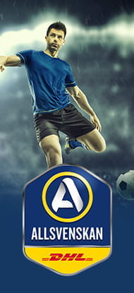 Un calciatore in azione e il logo della Allsvenskan