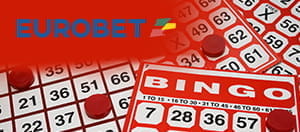 Una serie di cartelle per giocare a bingo e il logo di Eurobet
