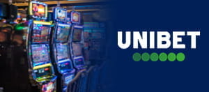 Delle slot machine e il logo di Unibet
