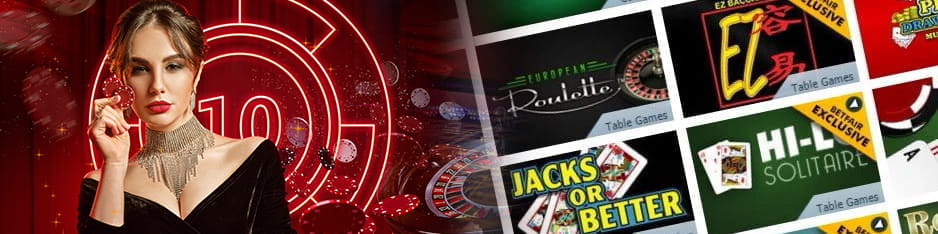 Una donna con una pioggia di fiches e altri giochi da casinò