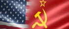 Le bandiere dell'Unione Sovietica e degli USA