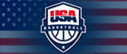 Il logo del Team USA e la bandiera americana sullo sfondo