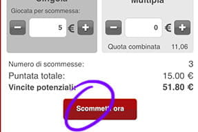 Conferma giocata app betclic