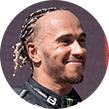 Un'immagine del pilota inglese Lewis Hamilton