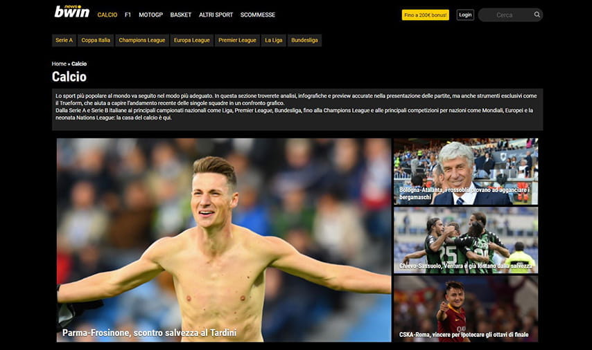 Il blog di notizie di calcio di bwin