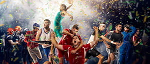 Atleti di diverse discipline sportive in azione