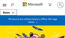La schermata iniziale del Microsoft Store