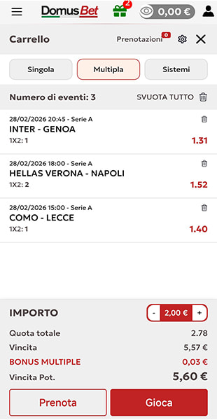 conferma schedina da app
