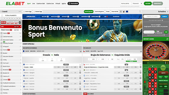 homepage scommesse Elabet