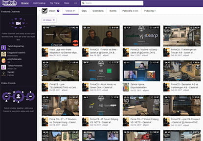 Immagine dello streaming eSports di Twitch