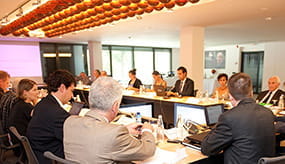 La sala riunioni del palazzo che ospita il quartier generale della FIBA Europe