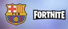 Il logo di Fortnite e quello del Barcellona