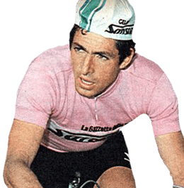 Francesco Moser in azione in un'immagine d'epoca