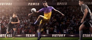 Giocatori di calcio in azione