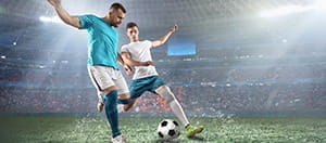 Giocatori di calcio in azione