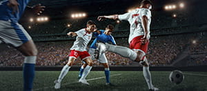 Calciatori in azione durante una partita