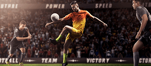 Giocatori di calcio in azione