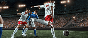Giocatori di calcio in azione