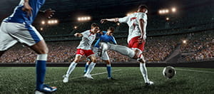 Giocatori di calcio in azione