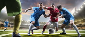 Giocatori di calcio in azione