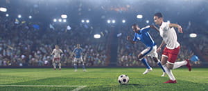 Giocatori di calcio in azione