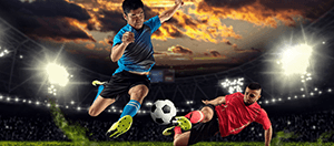 Giocatori di calcio in azione