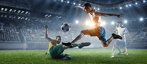 Giocatori di calcio in azione