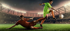 Giocatori di calcio in azione