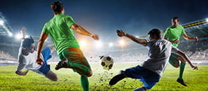 Giocatori di calcio in azione
