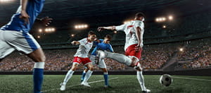 Giocatori di calcio in azione