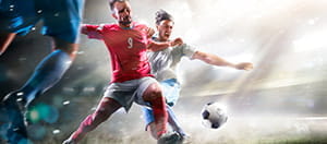 Calciatori in azione durante una partita