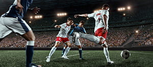 Giocatori di calcio in azione