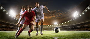 Giocatori di calcio in azione