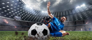 Un giocatore di calcio in azione