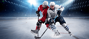 Giocatori di hockey su ghiaccio in azione
