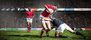 Giocatori di rugby in azione