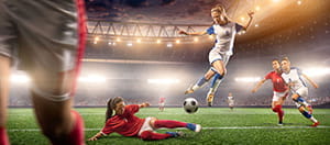 Giocatrici di calcio in azione