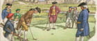 Un dipinto antico di una partita di golf