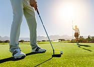 Giocatore di golf sul green