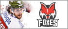 Il logo dell'Hockey Club Bolzano e un giocatore biancorosso