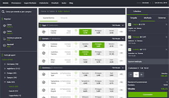 La home page di un sito di scommesse, da cui accedere alla propria area personale per procedere al deposito con HiPay