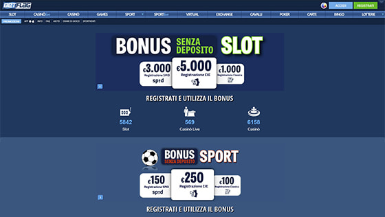 La home page di BetFlag
