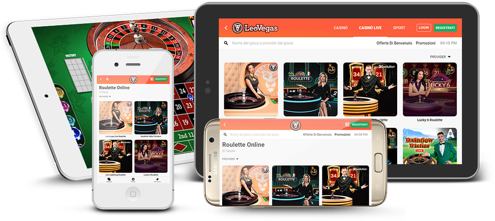 Dispositivi mobile con il gioco roulette casinò online