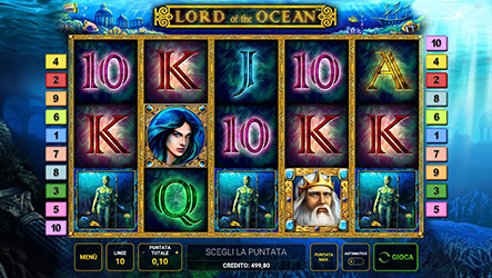 La schemata di una partita con la slot Lord of the Ocean