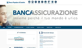 La home page di una banca che fa servizio di home banking