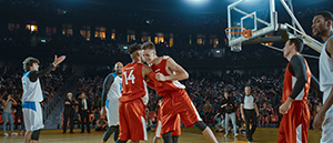 Giocatori di basket che giocano