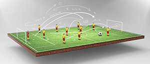 Il disegno di uno schema di calcio