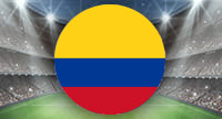Uno stadio da calcio e la bandiera della Colombia